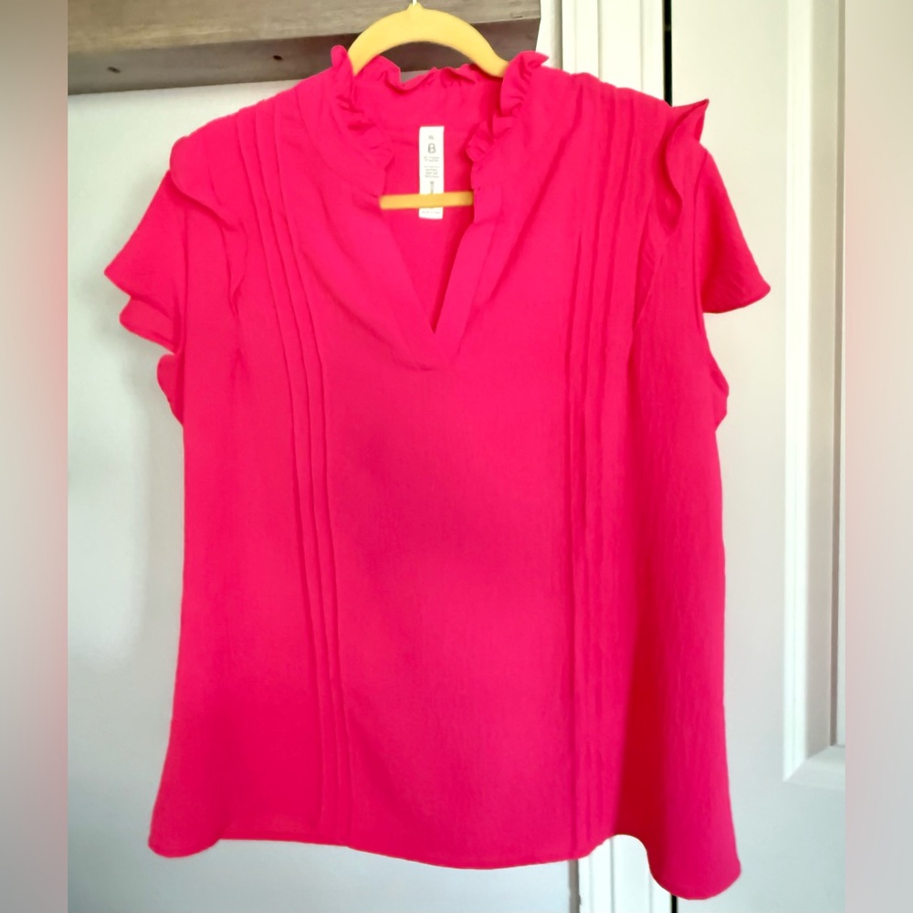 Women's Pink Ruffled Top